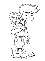 A coloring page of american dragon ball z - jake long